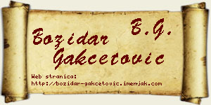 Božidar Gakčetović vizit kartica